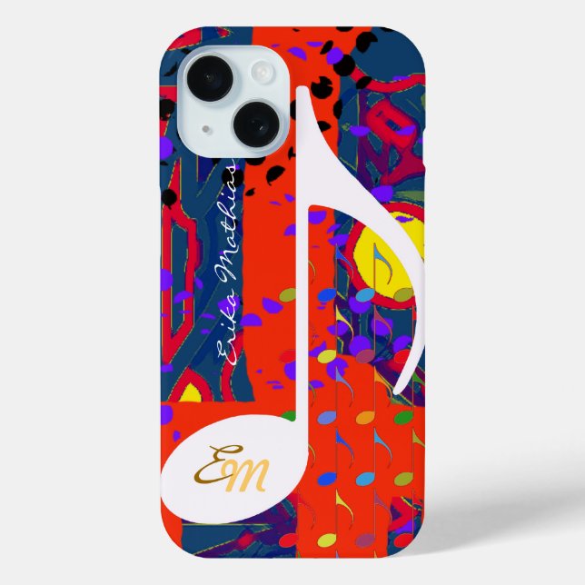 Custom Musical Note Colorful Case-Mate iPhone Case (Back)