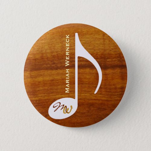custom musical note on faux wood button