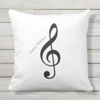 custom musical note throw pillow