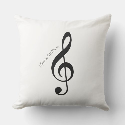 custom musical note throw pillow