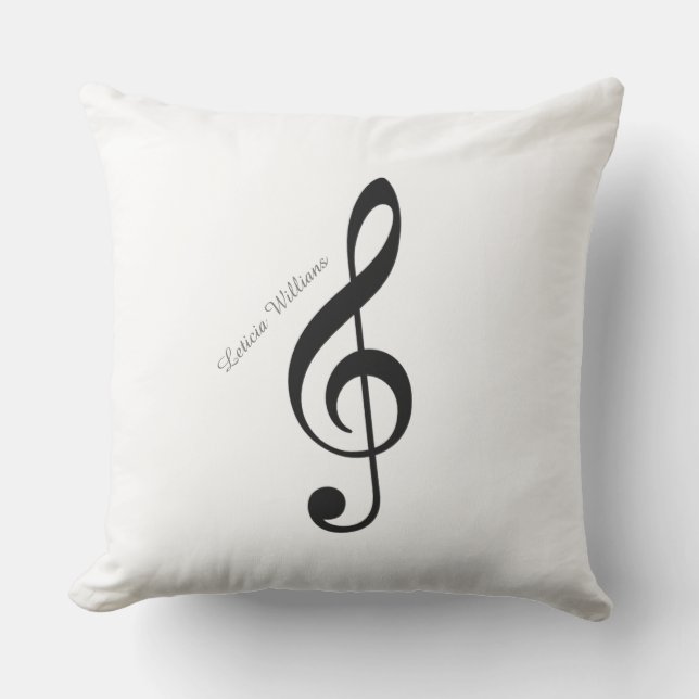custom musical note throw pillow (Front)