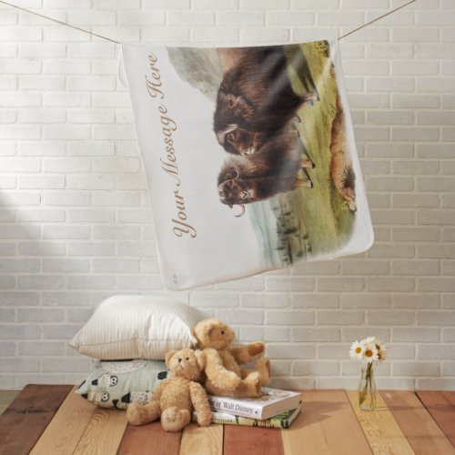 Custom Musk Ox Camping Lover Deco Gifts Baby Blanket