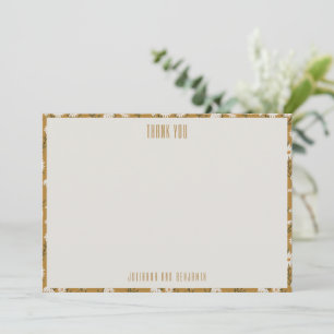 Custom Mustard Yellow Daisy Flowers Wedding Names Thank You Card