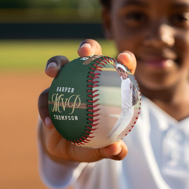 Custom MVP Player Sports Photo Collage Keepsake Baseball (Custom MVP Player Sports Photo Collage Keepsake Baseball)