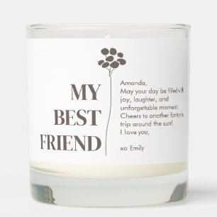 Custom My Best Friend Personalized Friendship Scented Candle