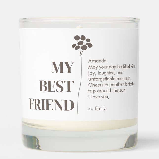 Custom My Best Friend Personalized Friendship Scented Candle (Front)