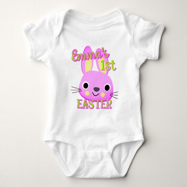 Custom My FIRST EASTER Bunny Toddler Baby Outfit Bodysuit (Front)