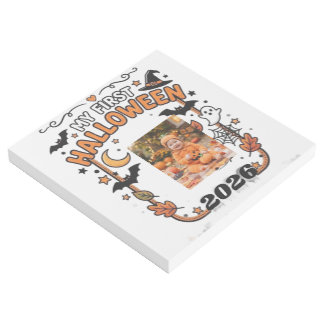 Custom My First Halloween 2026 Baby Photo Name T-S Gallery Wrap