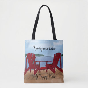 Custom My Happy Place Tote Bag