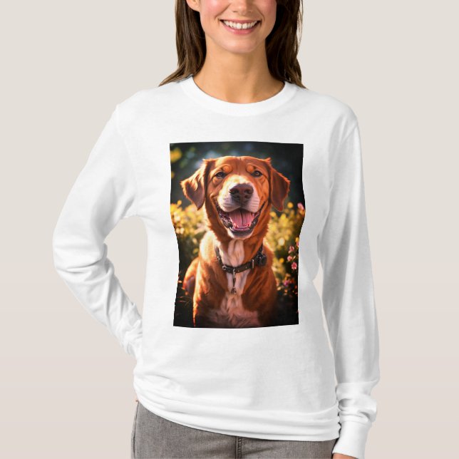 Custom My Heart Belongs To Dog Lover Pet Photo T-Shirt (Front)