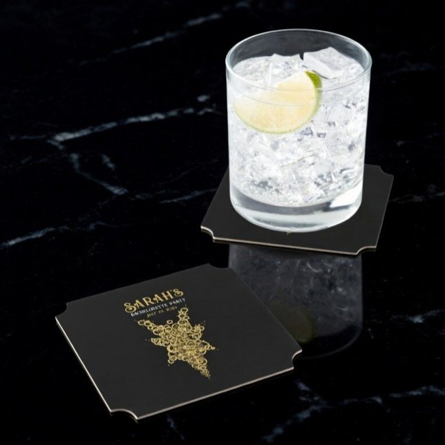 Custom Mystic Gold Bachelorette  Paper Coaster (Creator Uploaded)