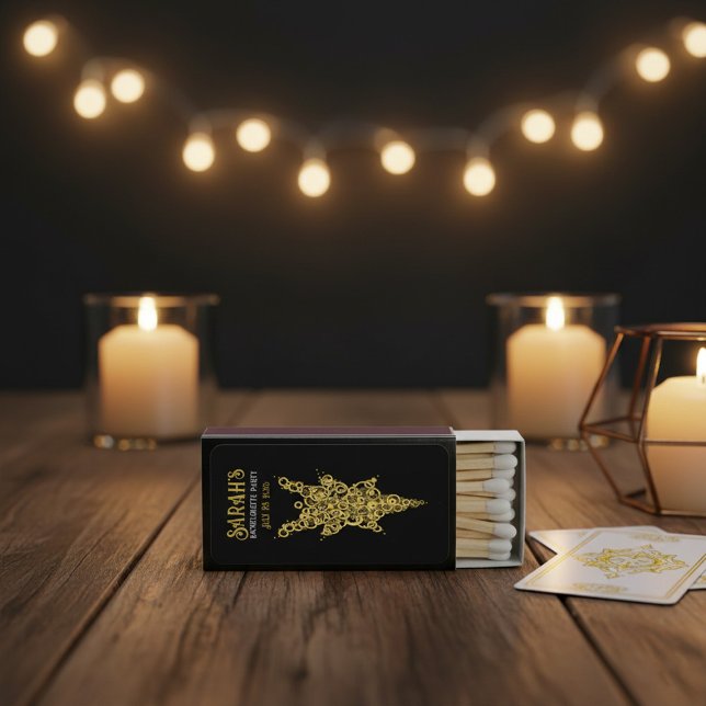 Custom Mystic Gold Star Bachelorette  Matchboxes (Creator Uploaded)
