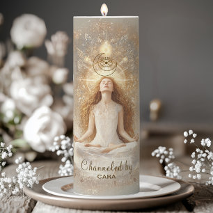 Custom Mystic Woman Eye Moon Pillar Candle