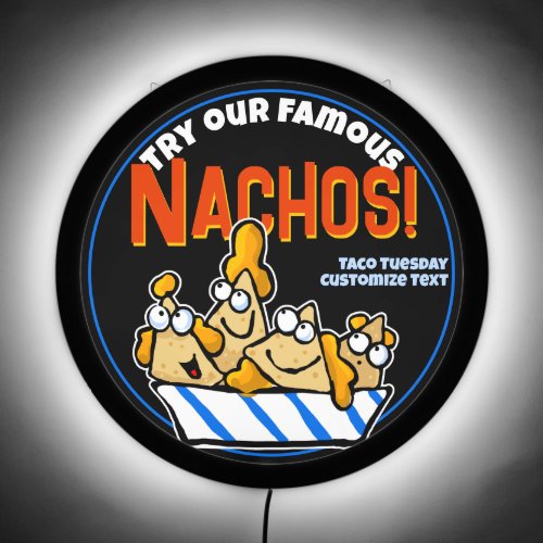 Custom Nachos Con Queso Mexican Food Advertising LED Sign