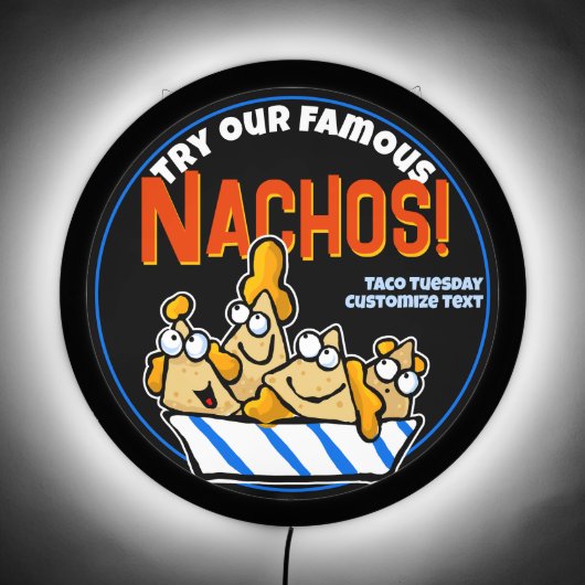 Custom Nachos Con Queso Mexican Food Advertising LED Sign (Front)