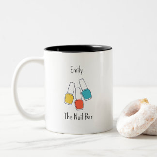 Custom Nail Bar Mug with Business Name and Colorfu