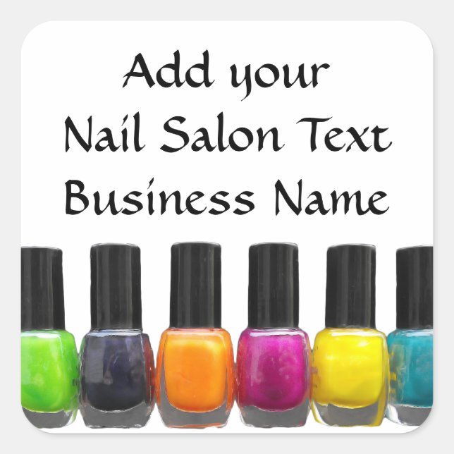 Custom Nail Polish Bottles Nail Salon Square Sticker (Front)