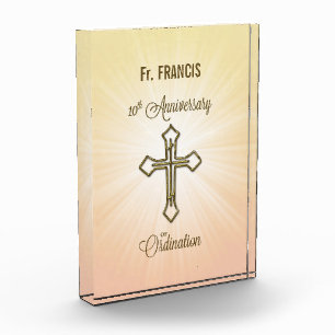 Custom Name, 10th Anniversary of Ordination Acrylic Award