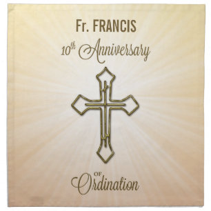 Custom Name, 10th Anniversary of Ordination Cloth Napkin