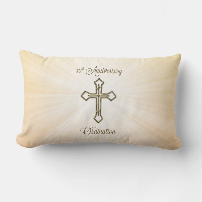 Custom Name, 10th Anniversary of Ordination Lumbar Pillow (Front)