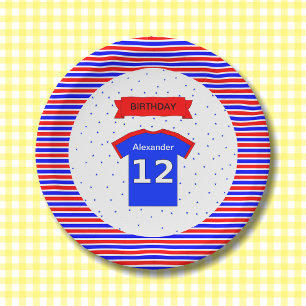 Custom name 12th birthday party paper plates