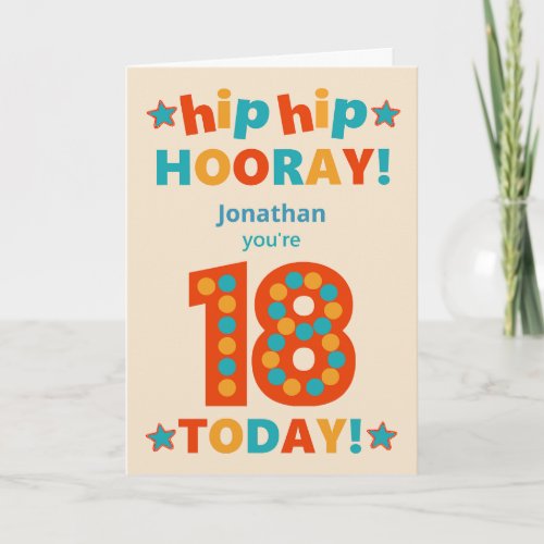 Custom Name 18th Birthday Hip Hooray Card