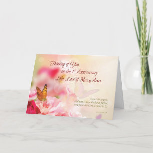 Custom Name, 1st Anniversary of Death, Religious Holiday Card