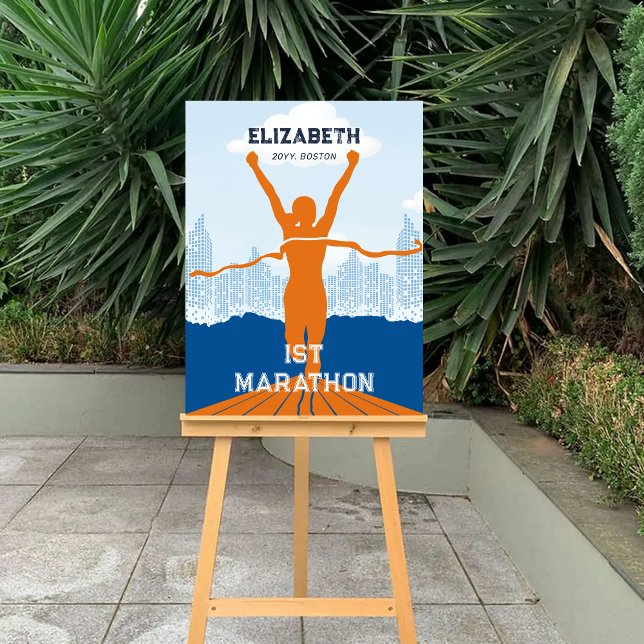 Custom Name 1st Marathon Celebration Party Foam Board (Custom Name 1st Marathon Celebration Party Foam Board)