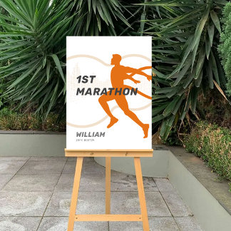 Custom Name 1st Marathon Celebration Party Foam Board