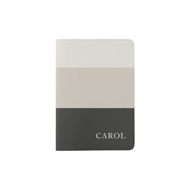 Custom Name 3 Color Modern Minimal Passport Holder (Front)