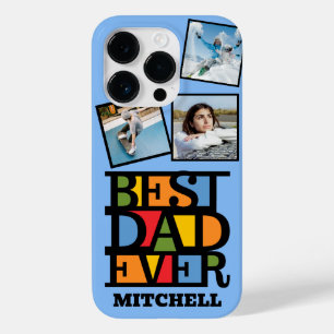 Custom Name & 3 Photos BEST DAD EVER Case-Mate iPhone 14 Pro Case