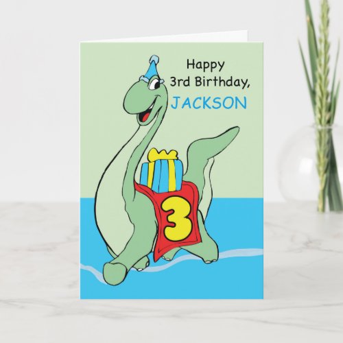 Custom Name 3rd Birthday Dinosaur Jackson Card