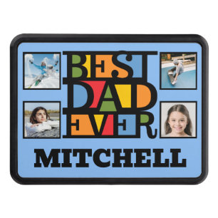 Custom Name & 4 Photos BEST DAD EVER Hitch Cover