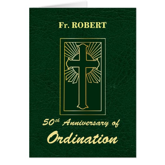 Custom Name, 50th Anniversary of Ordination Green (Front)