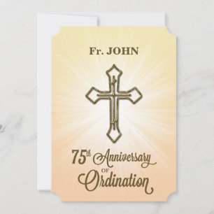 Custom Name 75th Anniversary of Ordination Invite