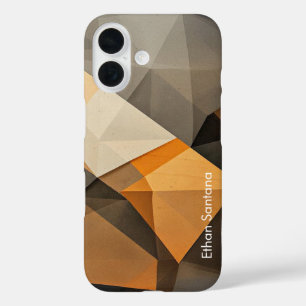 Custom Name Abstract Earth Tone iPhone 16 Case