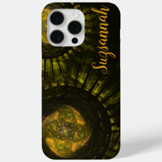Custom Name Abstract Earth Tone Spikes iPhone 15 Pro Max Case