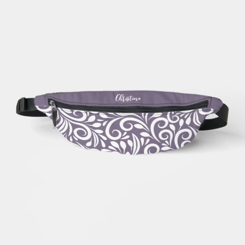 Custom Name Abstract Floral Elegant Purple Cute   Fanny Pack