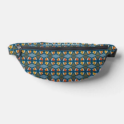 Custom Name Abstract Geometric Pattern Fanny Pack