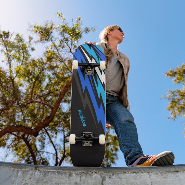 Custom Name Abstract Lightning Skateboard (Outdoor 1)
