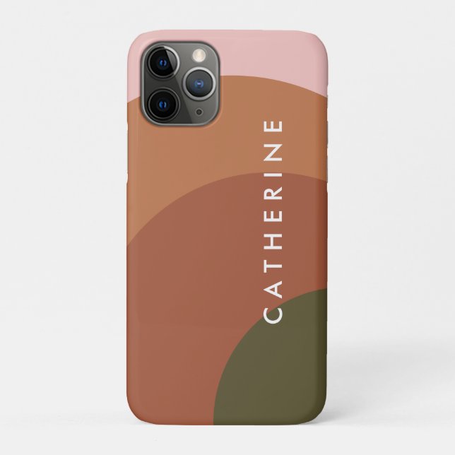 Custom Name Abstract Modern Retro Earth Tone Case-Mate iPhone Case (Back)
