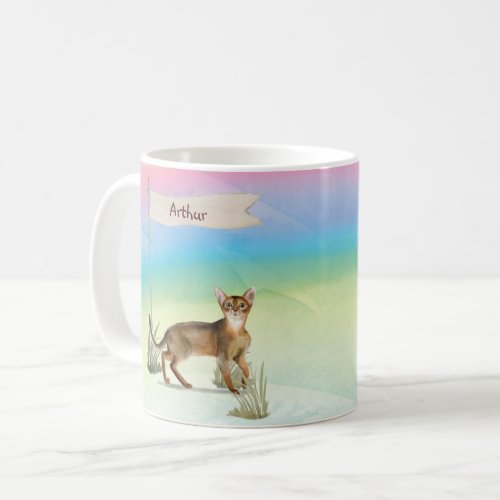 Custom Name Abyssinian Cat Pet Coffee Mug