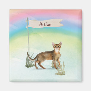 Custom Name Abyssinian Cat Pet Magnet