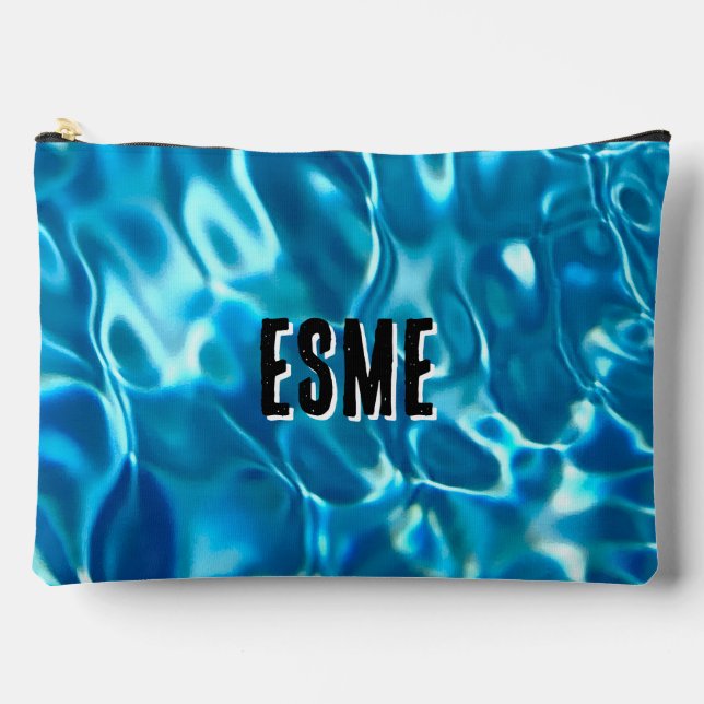 Custom Name Accessory Pouch – Swimming Pool Water  (Front)
