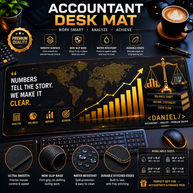 Custom Name Accountant Desk Mat – Premium Finance  (Creator Uploaded)
