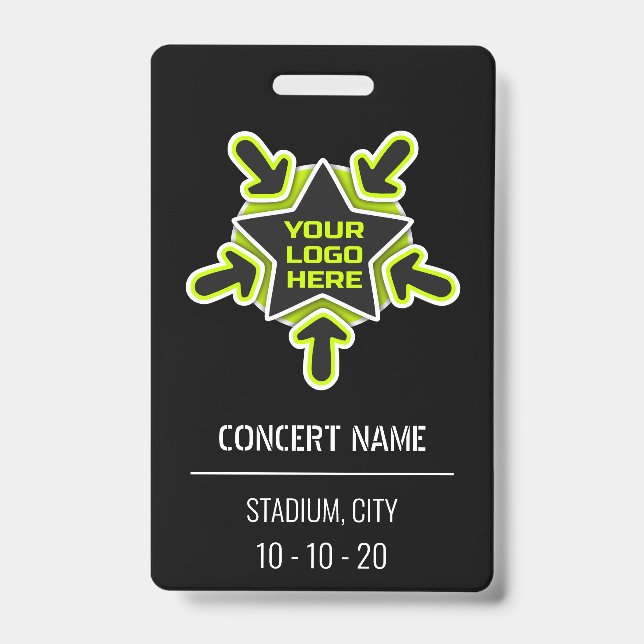 Custom name acess all access pass concert badge (Front)