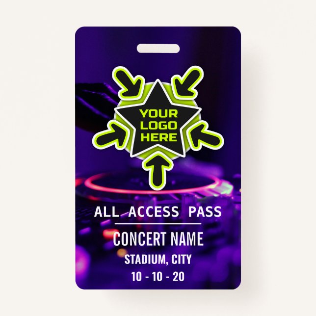Custom name acess all access pass concert badge (Front)