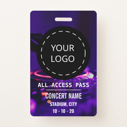 Custom name acess all access pass concert badge