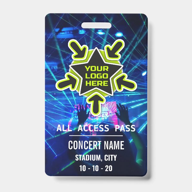 Custom name acess all access pass concert badge (Front)