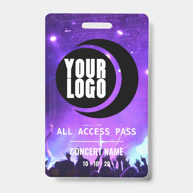 Custom name acess all access pass concert badge (Front)